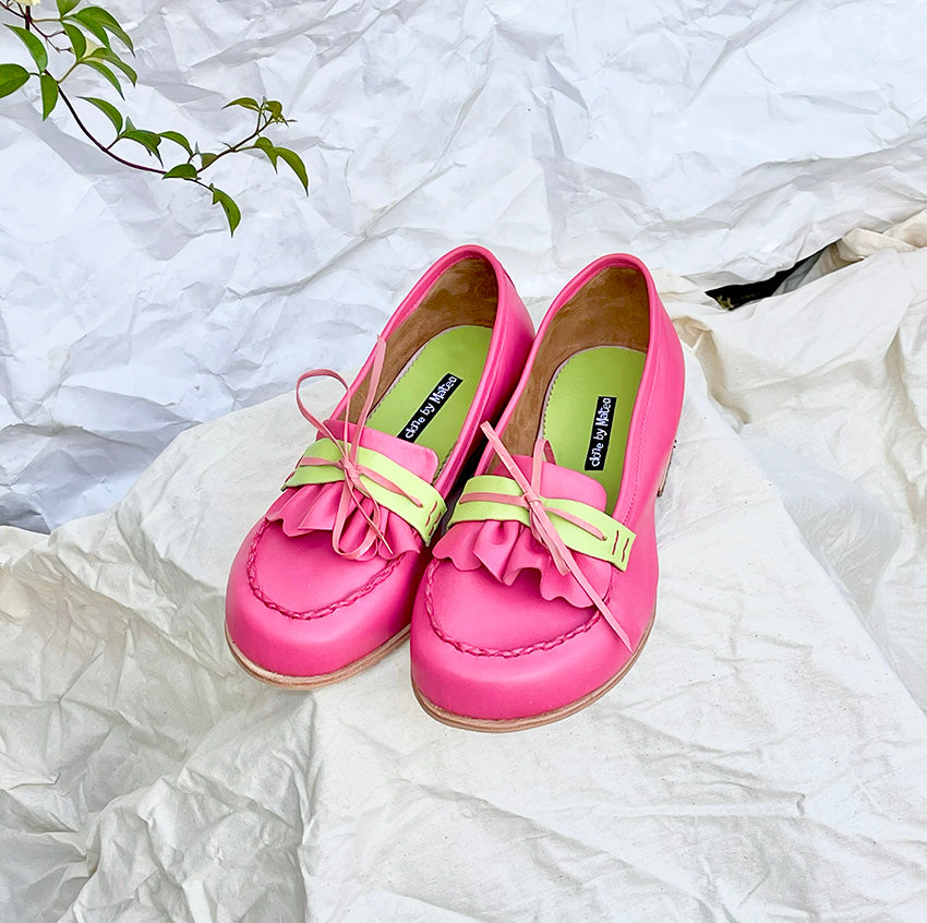 handmade pink green loafers melbourne sydney australia shoemaker custom bespoke